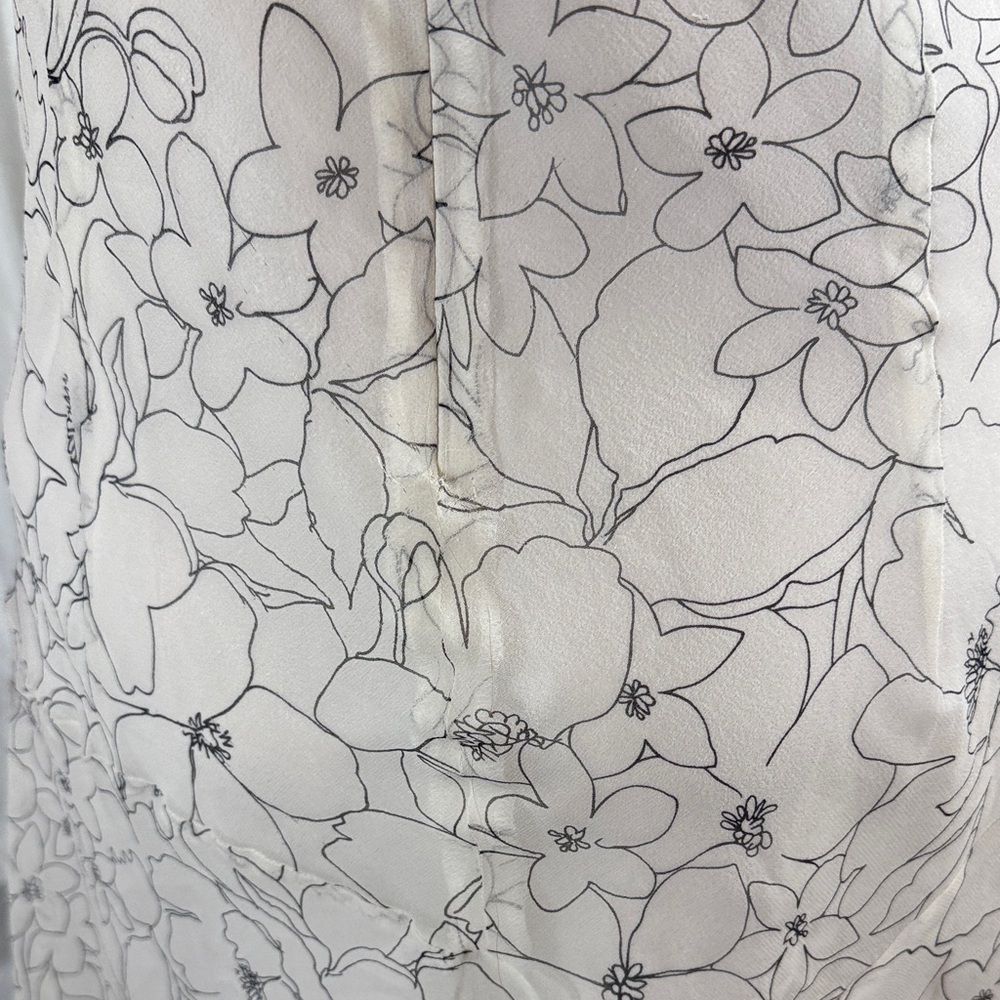 White House Black Market Ivory and Charcoal Floral Dress - Picture 9 of 11